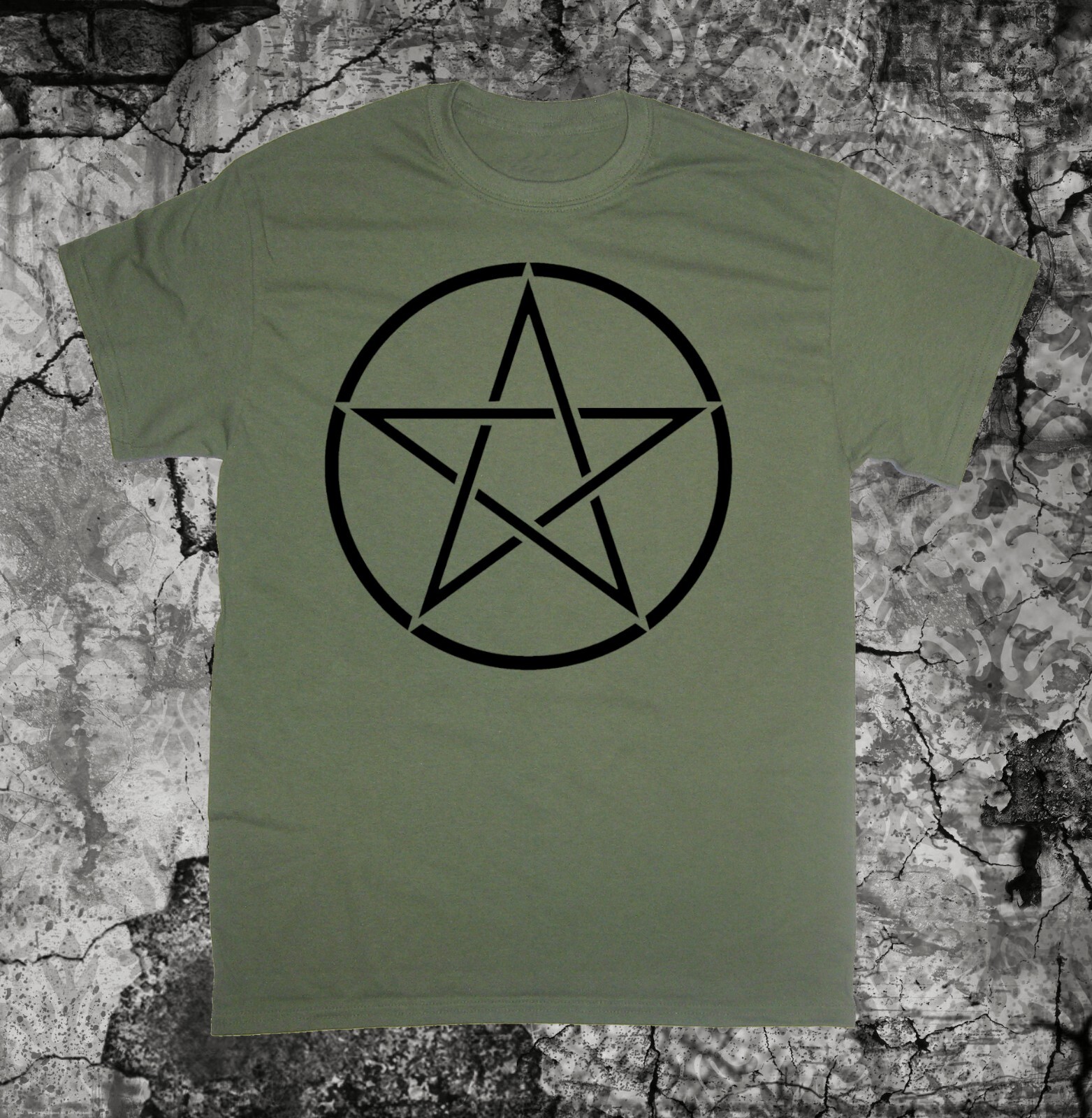 Pentacle Shirt Punk Occult Gothic Baphomet Satanic Skull Pentagram Grunge Witch gallery
