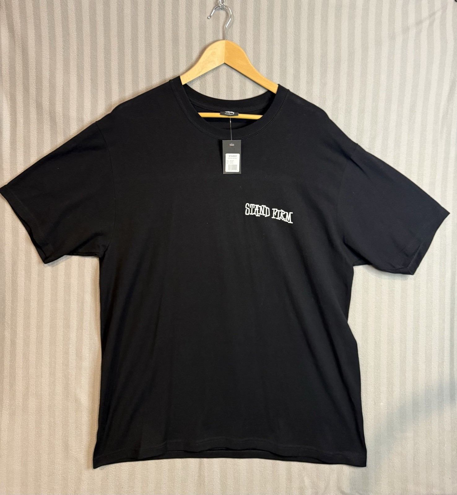 Stussy – Stand Firm – End Racism Now !! Tee Shirt Size Large – Black