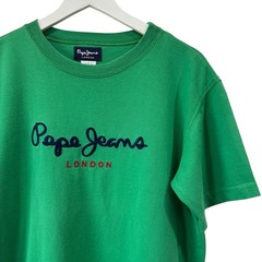 Pepe Jeans London Shirt Small Green Pullover Hip Hop Baggy Y2K 90s Embroidered