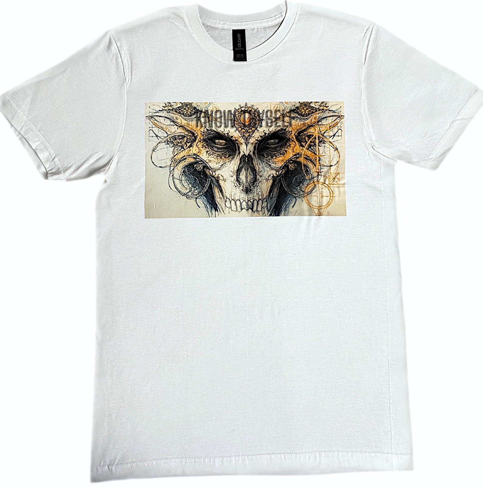 DTF Custom Made - KNOW THYSELF Short Sleeve T-Shirt - Black & White SML gallery
