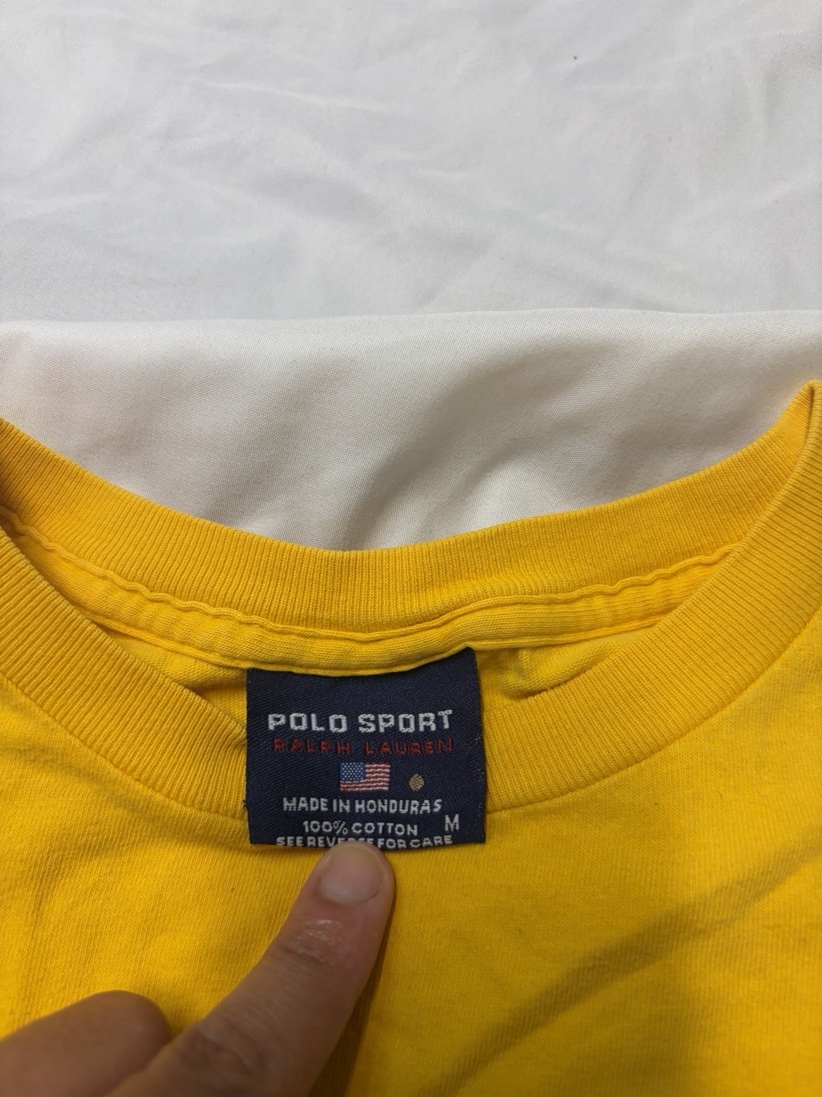 Vintage 90’s Polo Sport Marlin Yellow Cotton L Tee Shirt Medium gallery