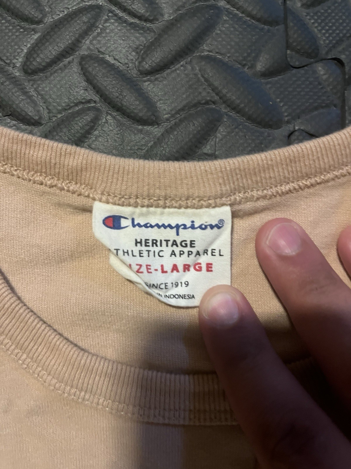 Champion Heavy Duty Shirt (Men’s L) Cream/Tan Short Sleeve gallery