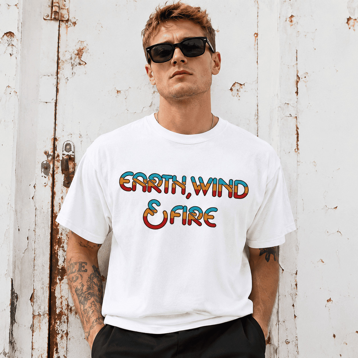Earth, Wind & Fire Retro Graphic Tee – Vintage Style 70s Soul Music Shirt gallery