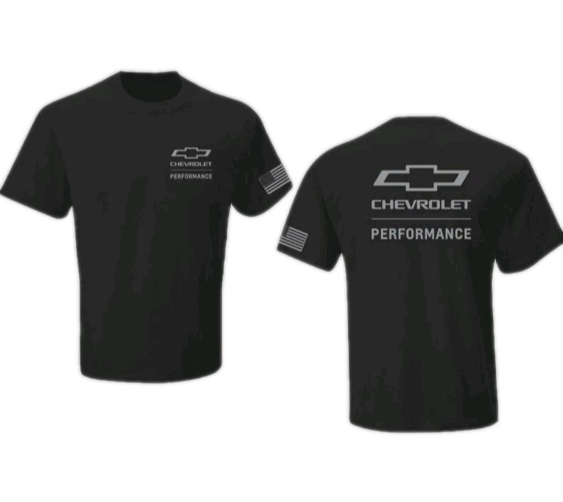 NEW CHEVY PERFORMANCE USA FLAG BLACK SHORT SLEEVE MENS COTTON TEE SHIRT D7893 gallery