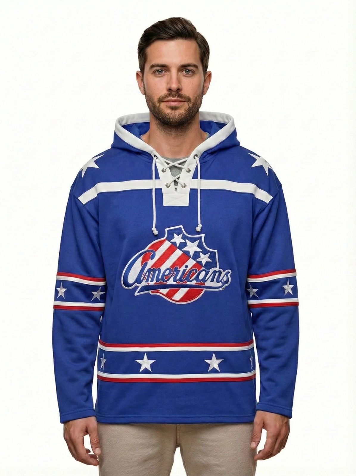 Rochester Americans AHL Hockey Embroidered Lace Hoodie gallery