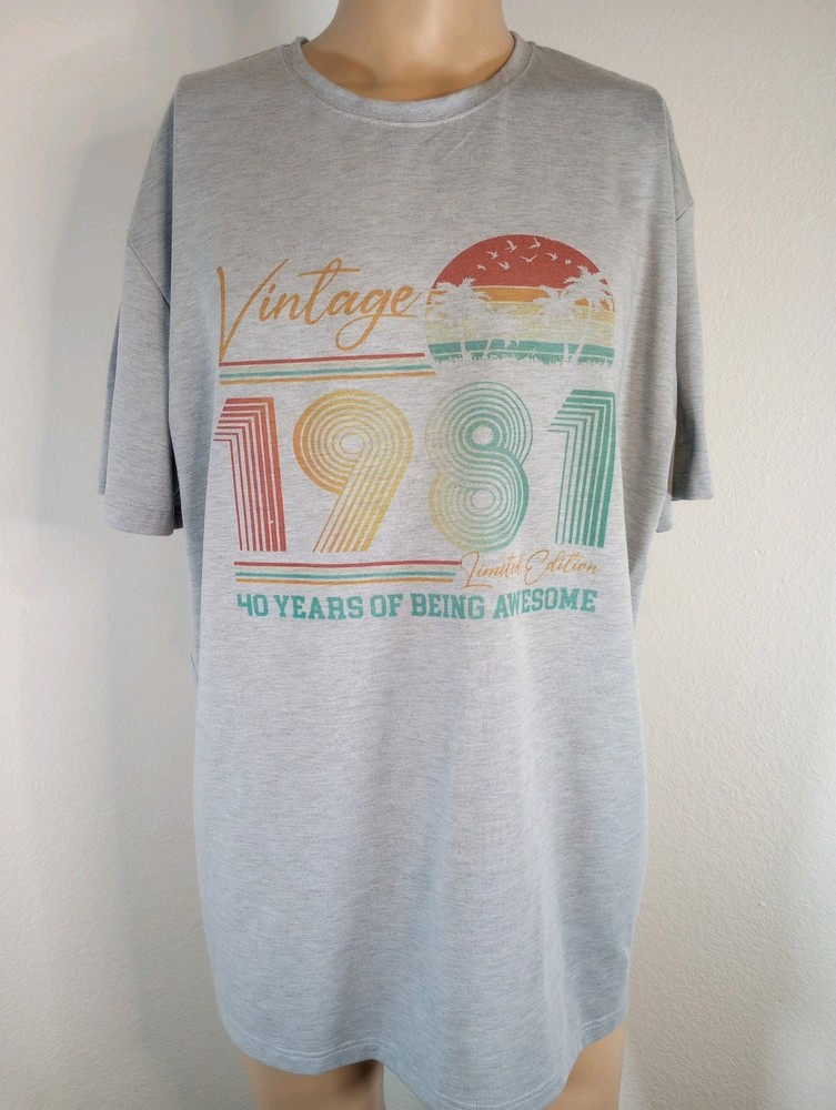Cricut Men’s Vintage 1981 95% Polyester 5% Elastane 2XL Crew Neck SS Multicolor