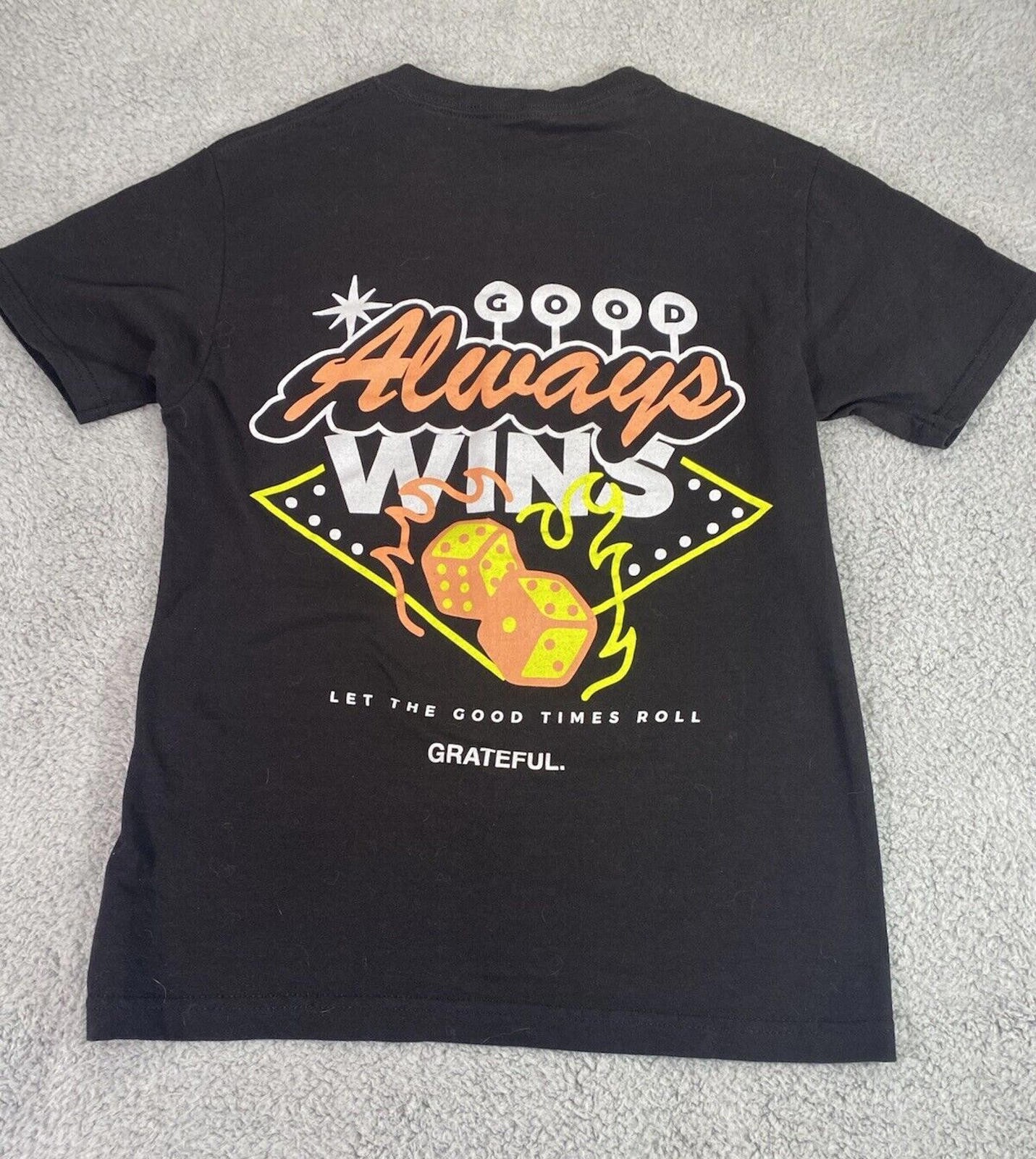 Mens Shirt sz Small positive Graphic Vegas Grateful Good USA