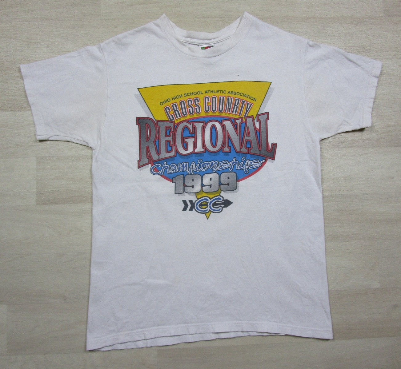 Vintage 90s Ohio High School Athletic Association Cross Country T-Shirt (M) Run