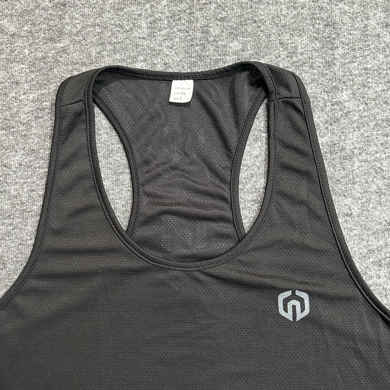 Neleus Men's Black Mesh Performance Racerback Tank Top Size Large Gym gallery