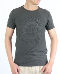 Mens Embossed Logo Striped Short Sleeve T-Shirt 33528 New