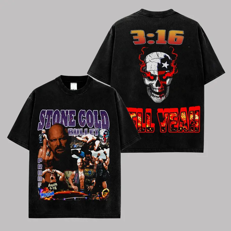 Stone Cold Steve Austin 3:16 Vintage Wrestling Graphic T-Shirt Premium Washed Co gallery
