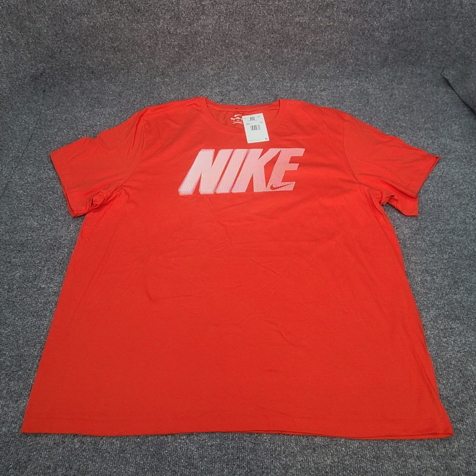 Nike Shirt Mens 3XL XXXL Orange White Spell Out Sportswear Cotton New Tee 55