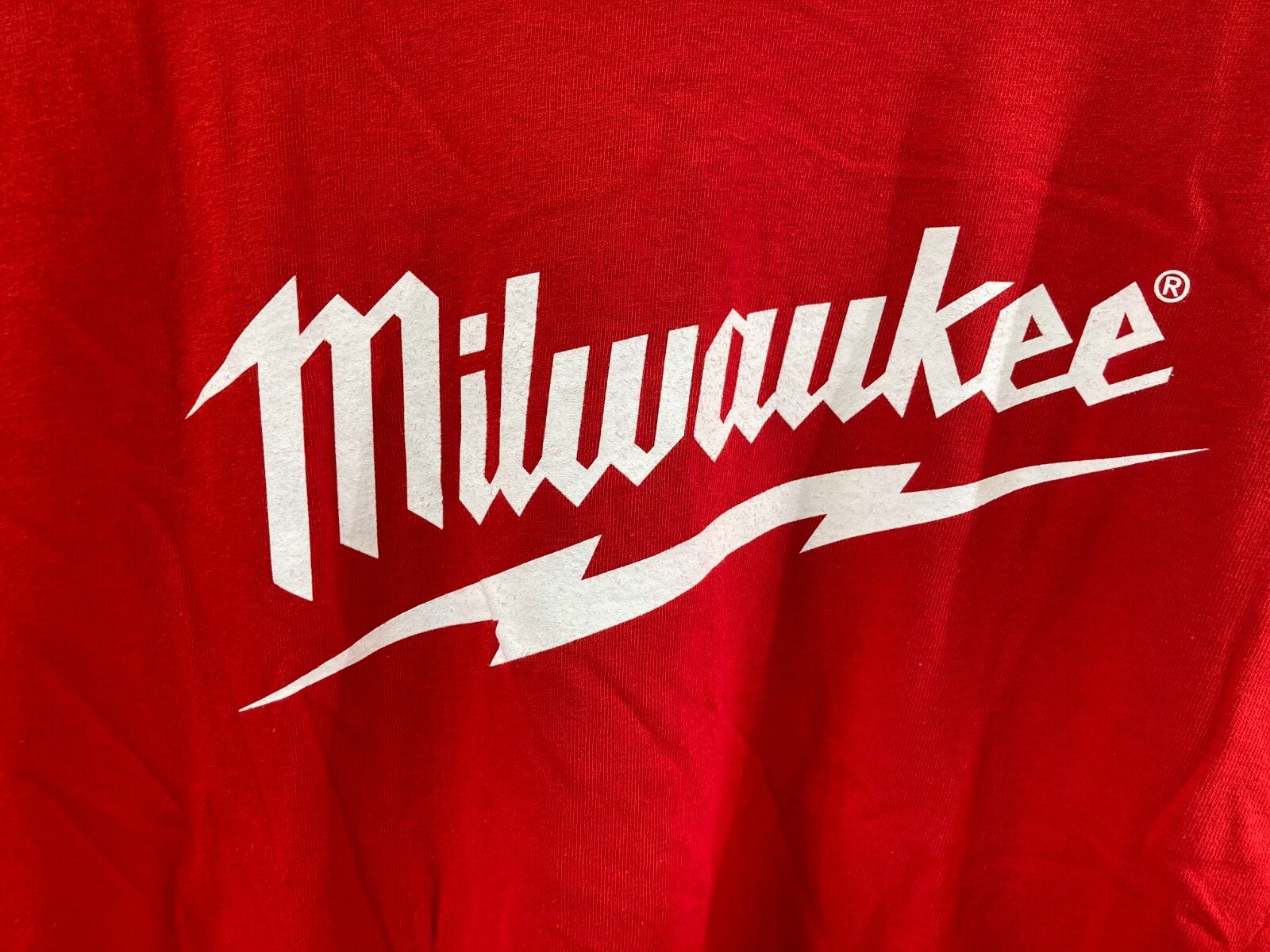 Milwaukee Tool T Shirt Tee Shirt Short Sleeve Red White Print Men's 3XL ⭐️NEW⭐️ gallery