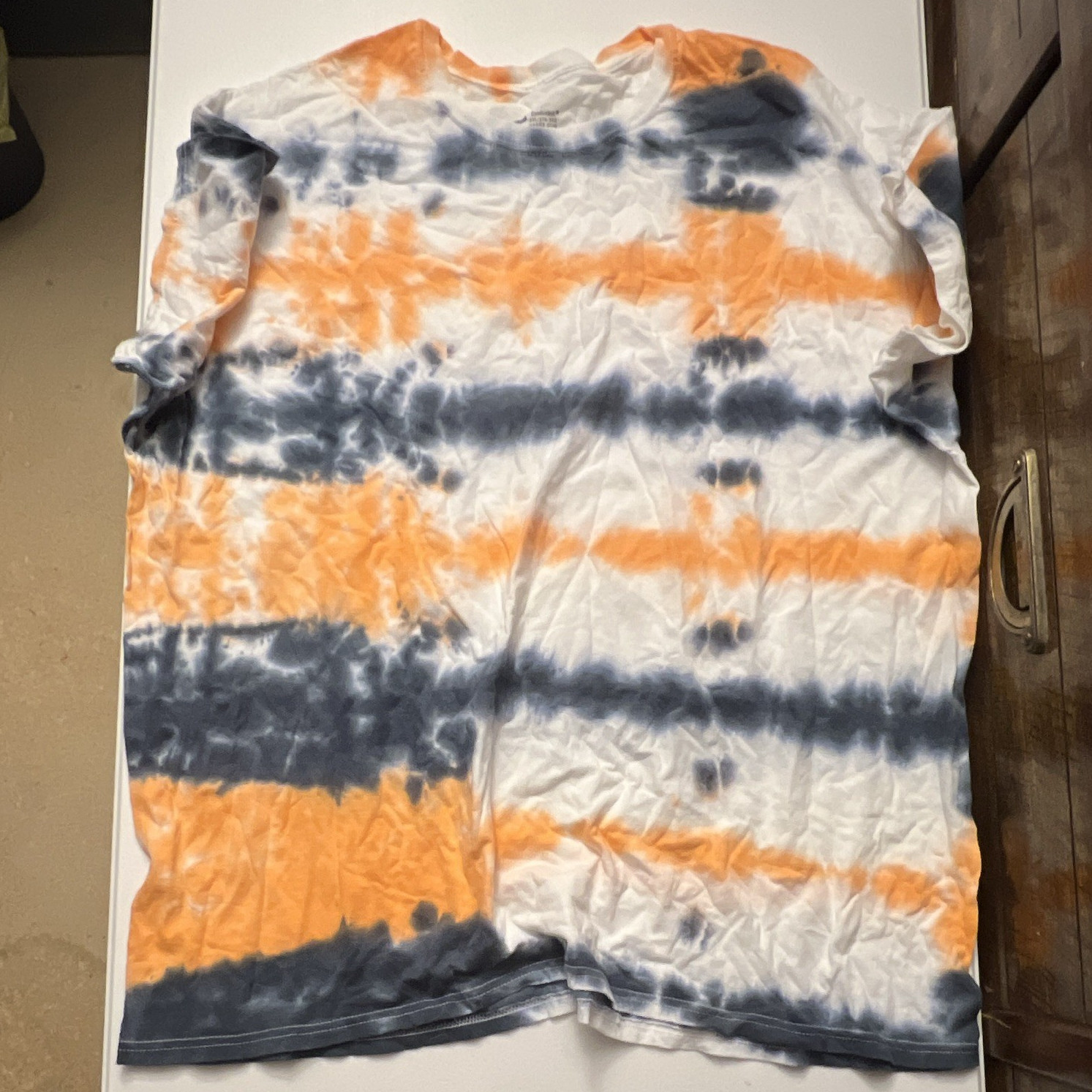 3XL Orange and Black Short Sleeve Tye Dye Shirt gallery