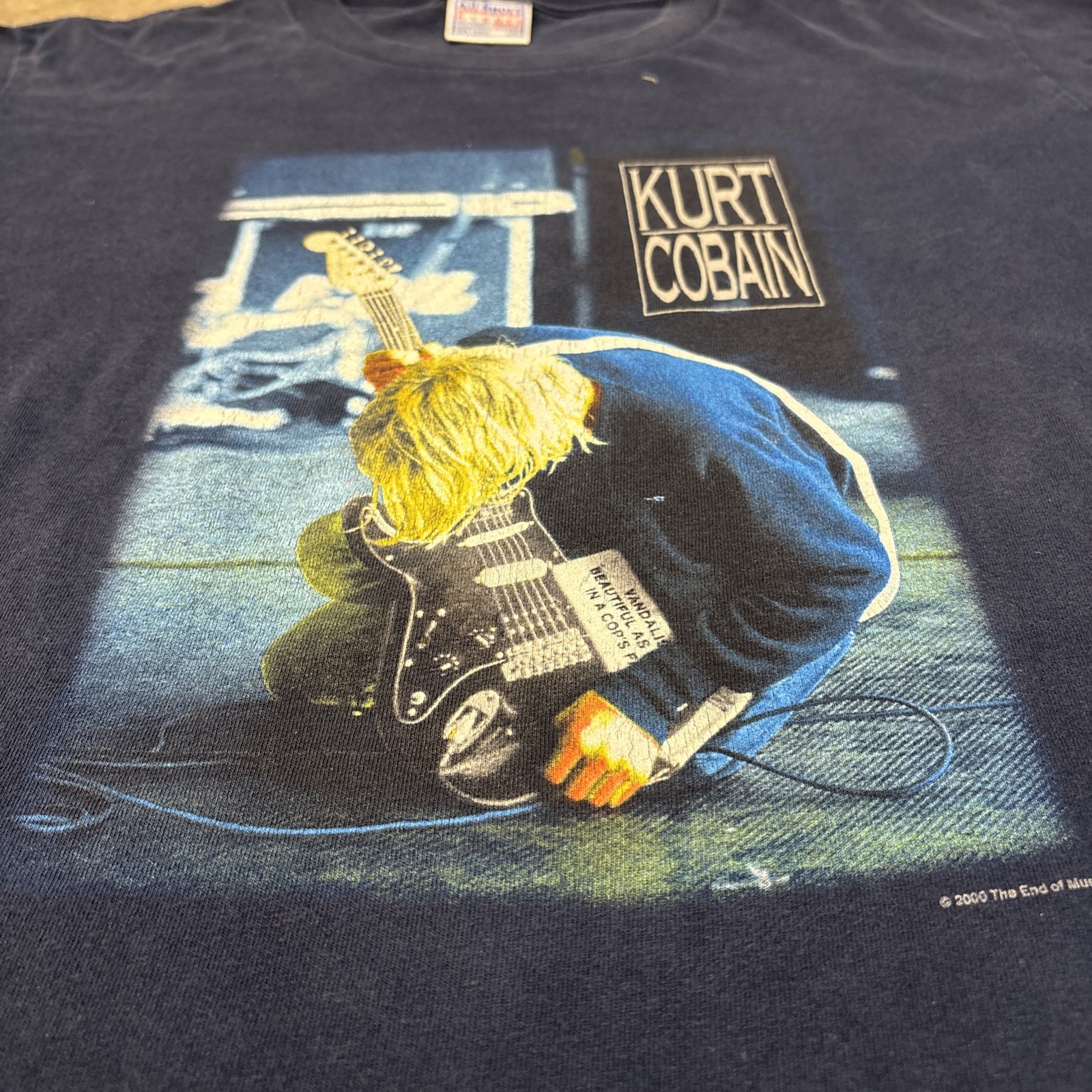 🔥VTG Y2K 2000s Kurt Cobain The End Of Music Nirvana Men’s L Size 21x27 gallery