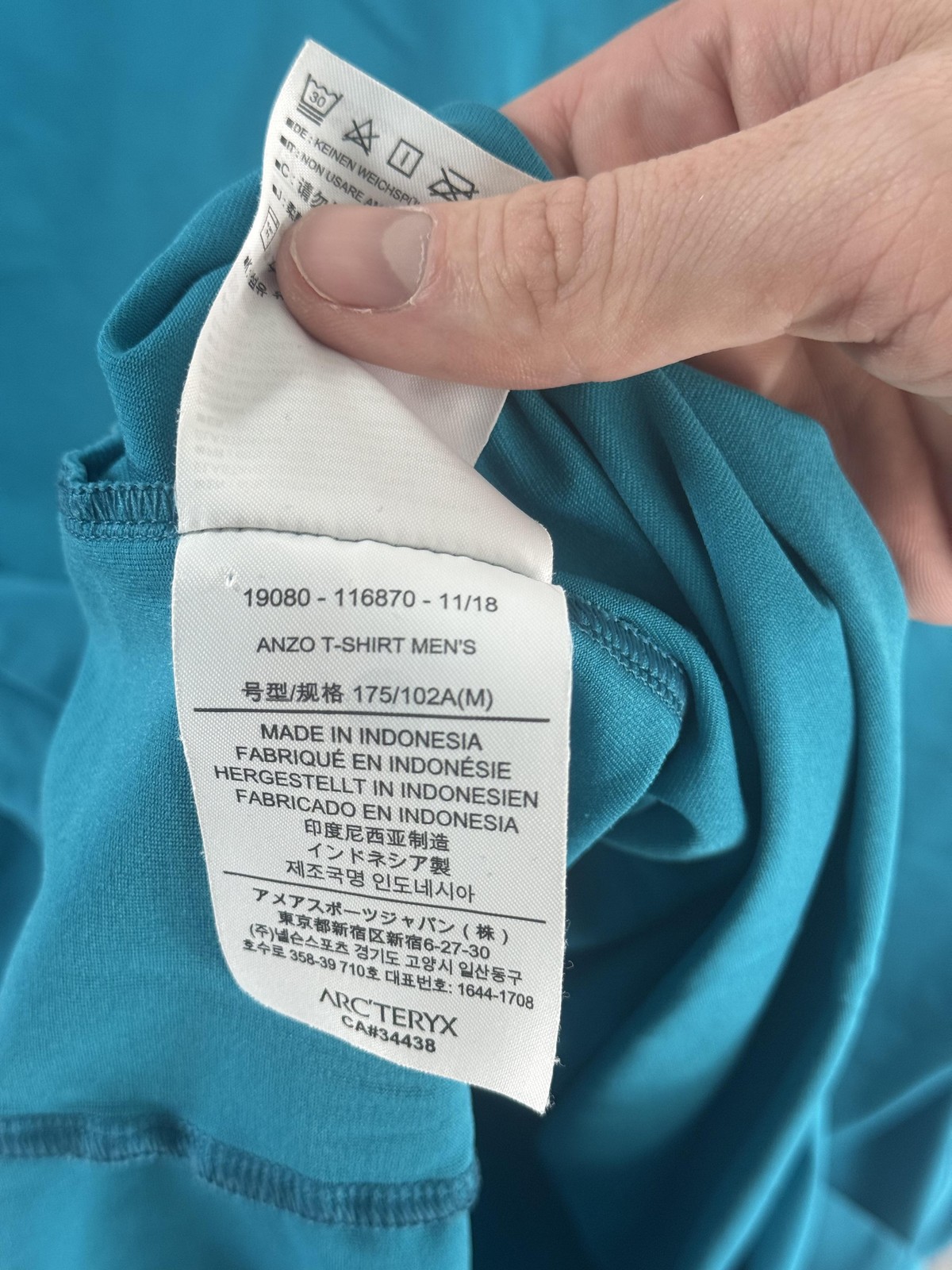 Arc'teryx Anzo Shirt Mens Medium Blue Pocket Performance Stretch Crewneck Tee gallery