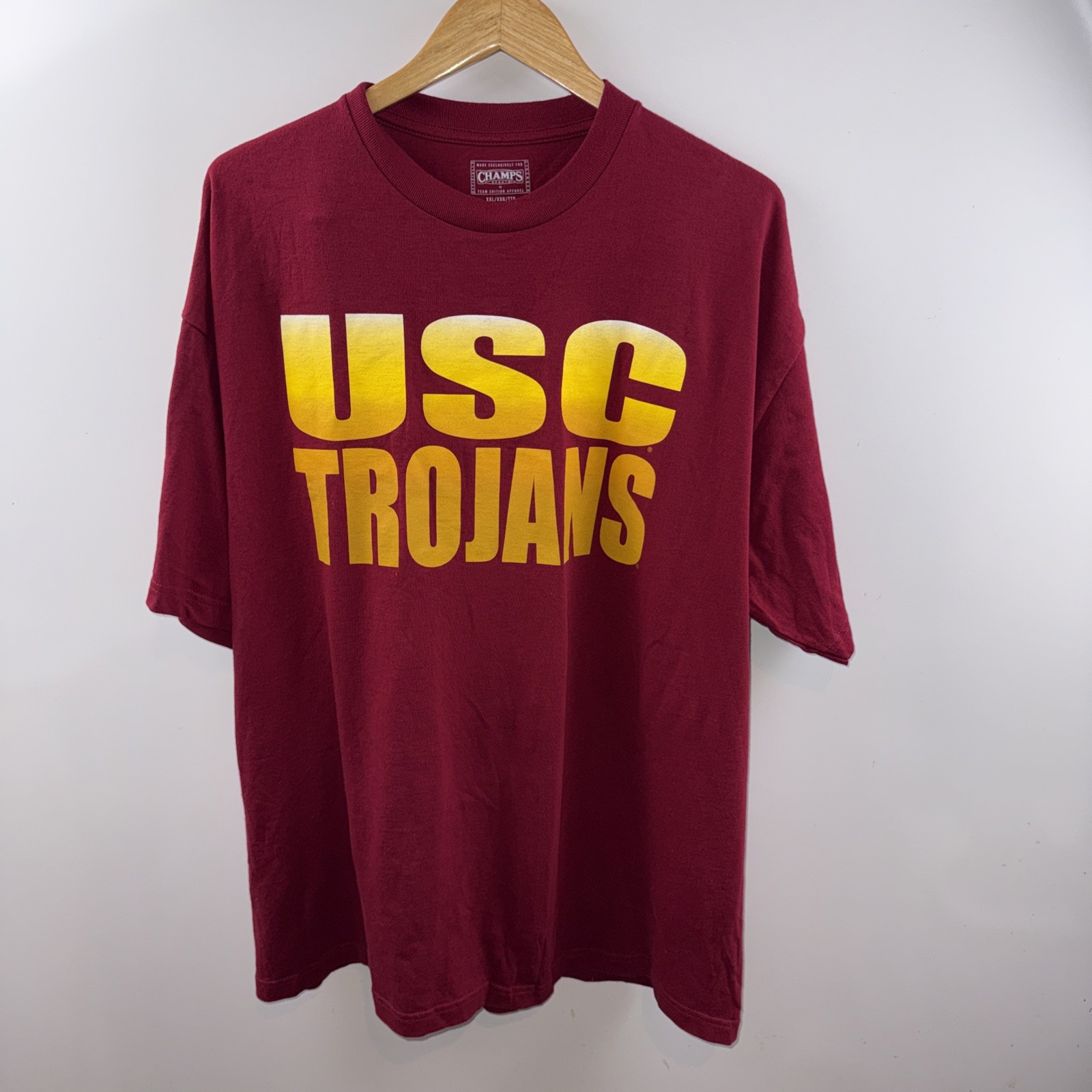 USC Trojans Champs Sports Classic Spell Out Burgundy T-shirt Size XXL Collegiate