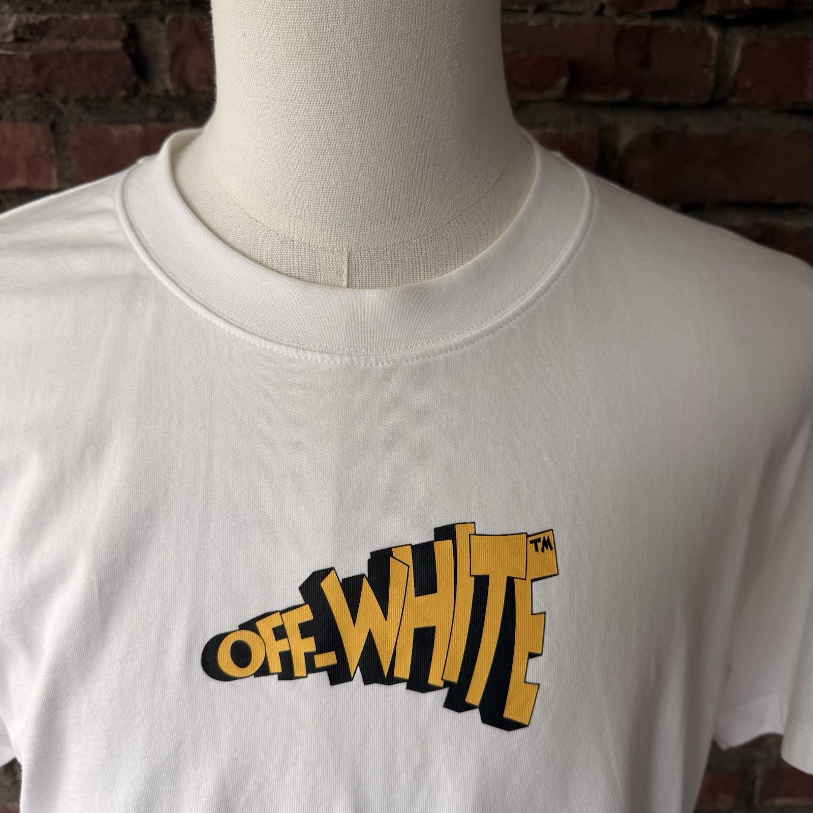 Off-White Main Label Arrows Graphic T-Shirt White Yellow Black Men’s XL Cotton gallery
