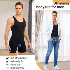 Fajas Colombianas Para Hombre Men Compression Full Body Shaper Workout Bodysuit