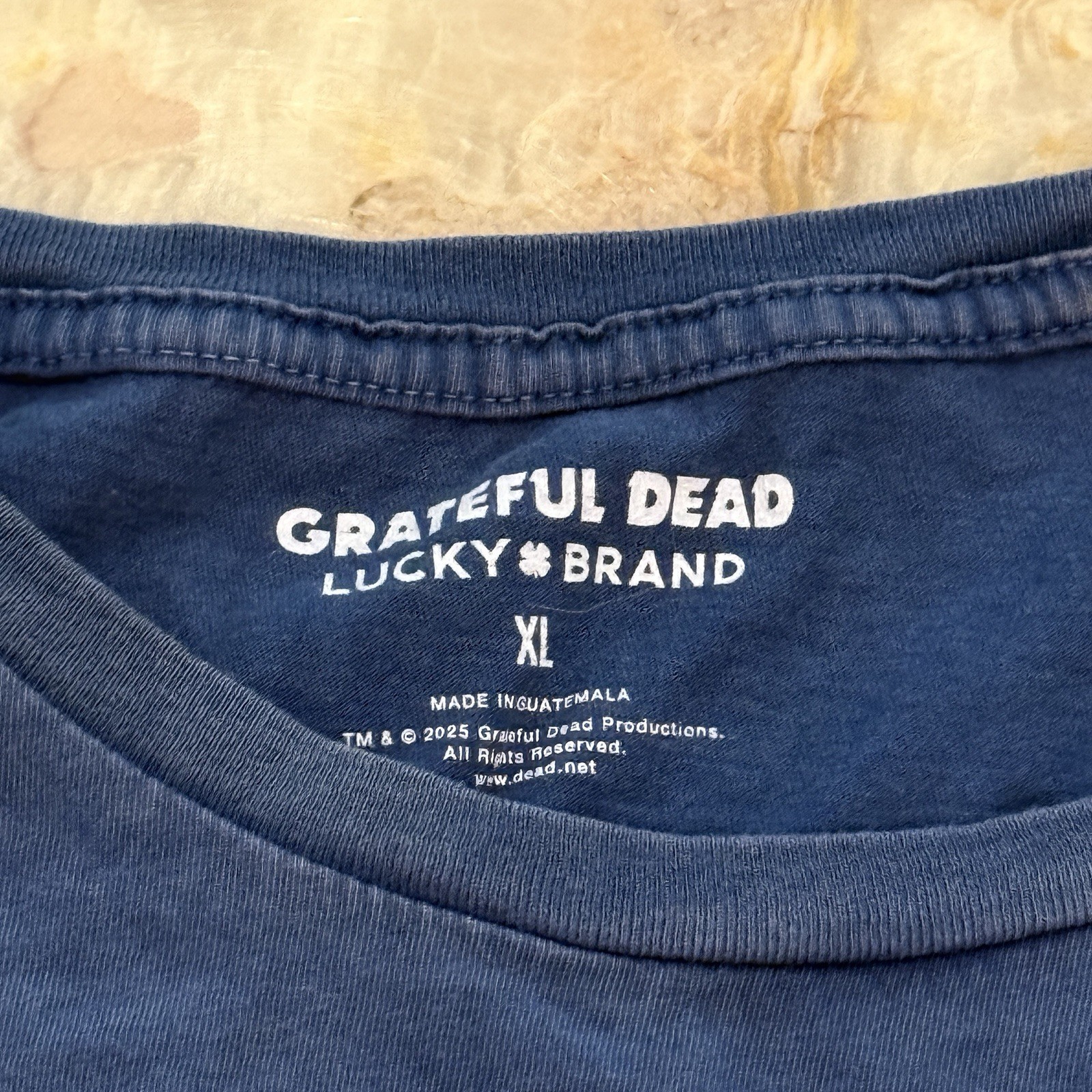 Lucky Brand Grateful Dead Skeleton Hand Rose Graphic T-Shirt Blue XL gallery