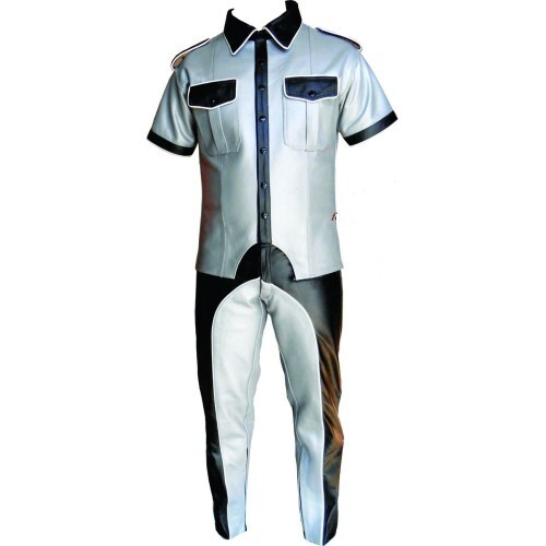 Mens Complete Pant and Shirt Suit Genuine Cowhide Leather High Quality Suits gallery