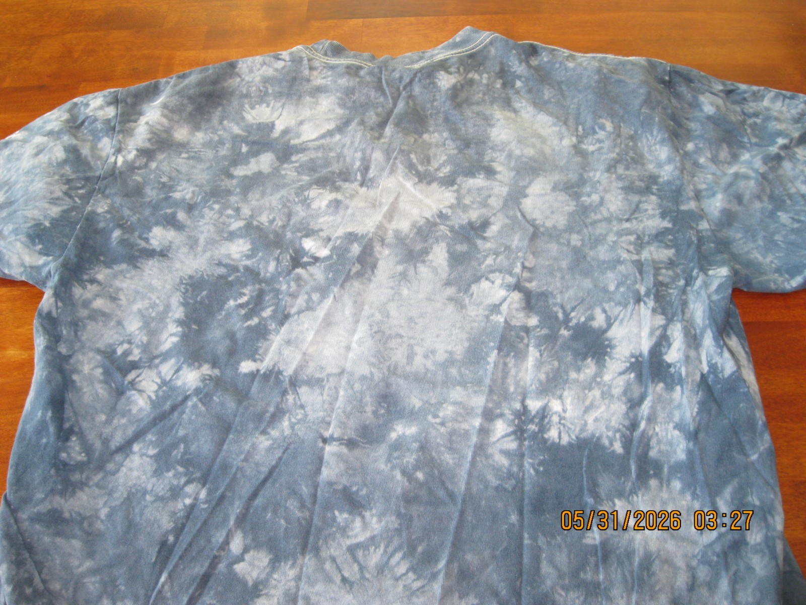 Vintage 90s Rainforest Cafe Crew Neck White Tiger Tie Dye Tee T-Shirt Blue LG gallery