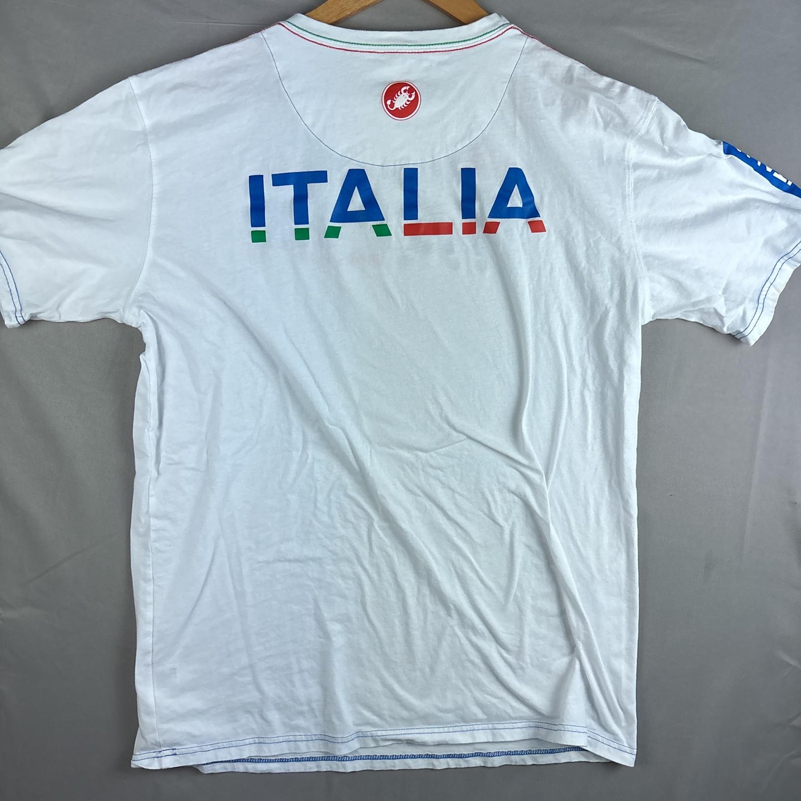 Castelli Italia Cotton T-Shirt Mens Size 3XL White Graphic Crew Neck Italy gallery