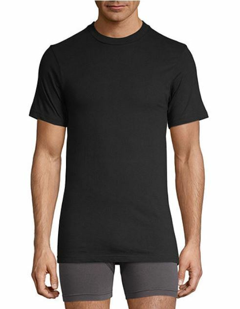 Stafford 3-Pack Men's Heavy Weight 100% Cotton Crew-Neck T-Shirt Black gallery