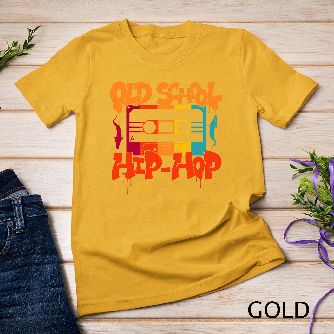 Retro Old School Hip Hop 80s 90s Graffiti Cassette Gift T-Shirt Unisex T-shirt gallery