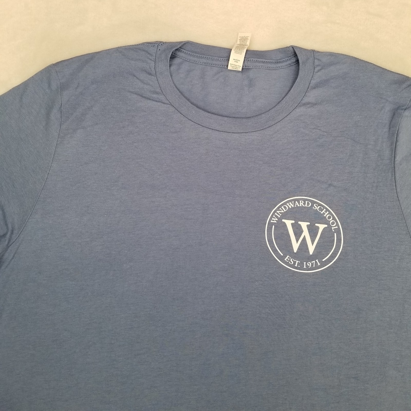 Windward School Men's Large Blue T-Shirt Short Sleeve Crewneck Classic Casual gallery