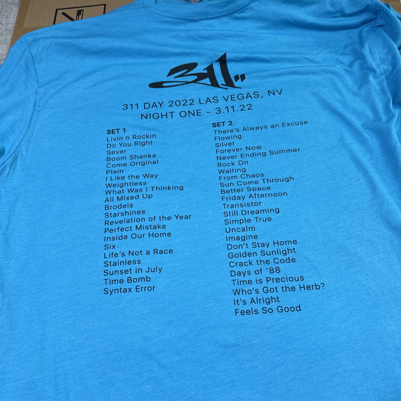 2022 311 Band T Shirt Concert Tour Las Vegas 2-Sided Rock Reggae Music NEW LX gallery