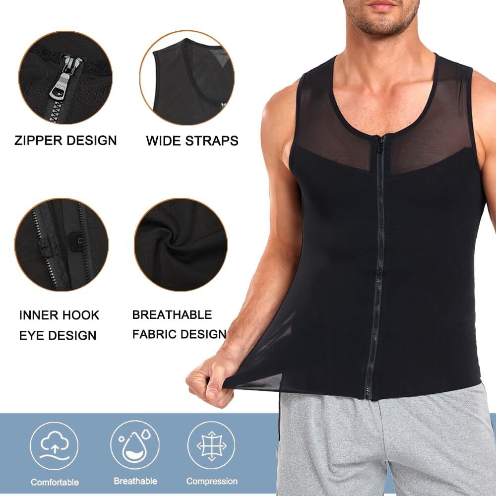 Men Compression Vest Post-Surgical Gynecomastia Shirt Body Shaper Tummy Control gallery