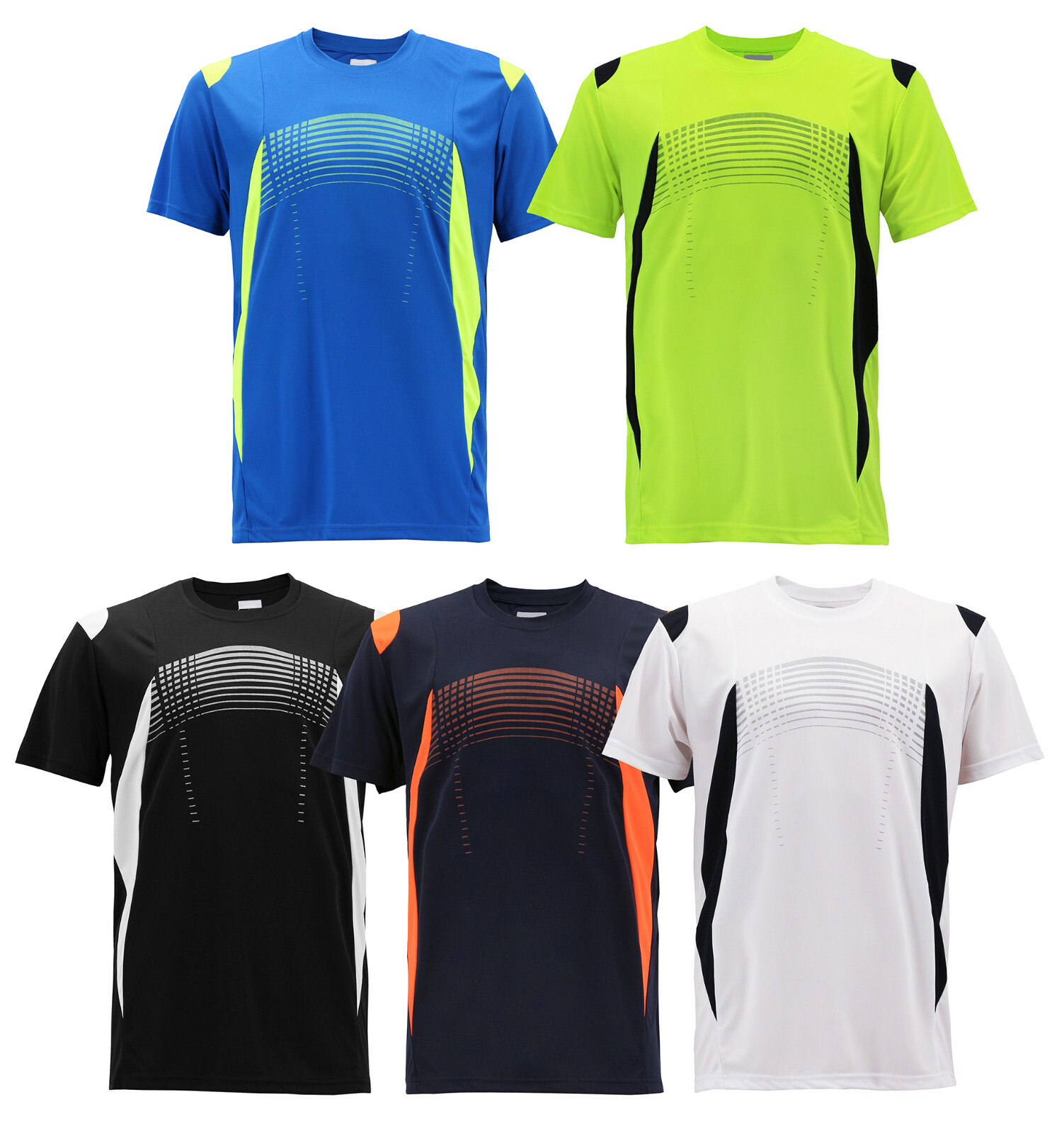Men’s Quick-Dry Sport Running Performance Gym Workout Two Tone T-shirt
