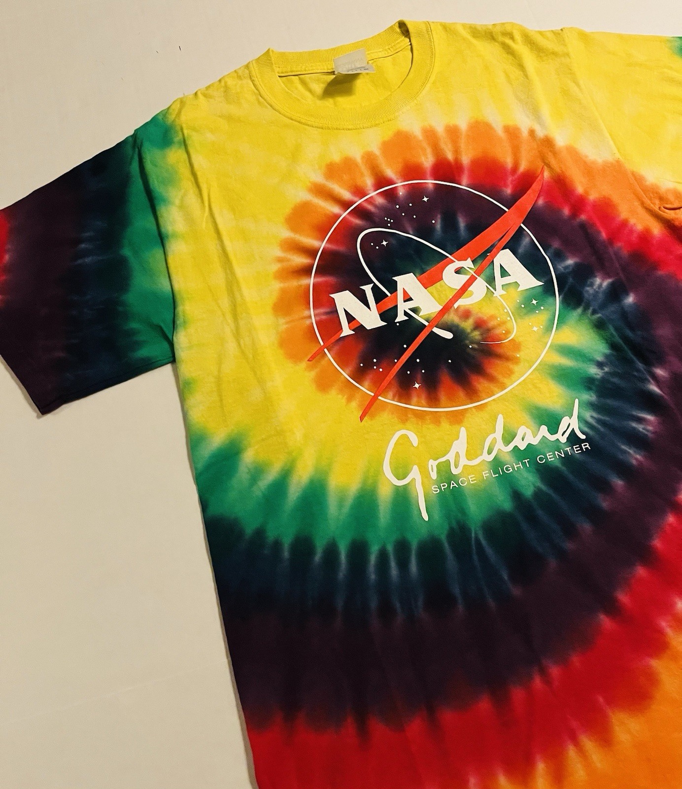 NEW - NASA Goddard Space Flight Center Tie Dye Colorful T-Shirt SMALL Artemis gallery