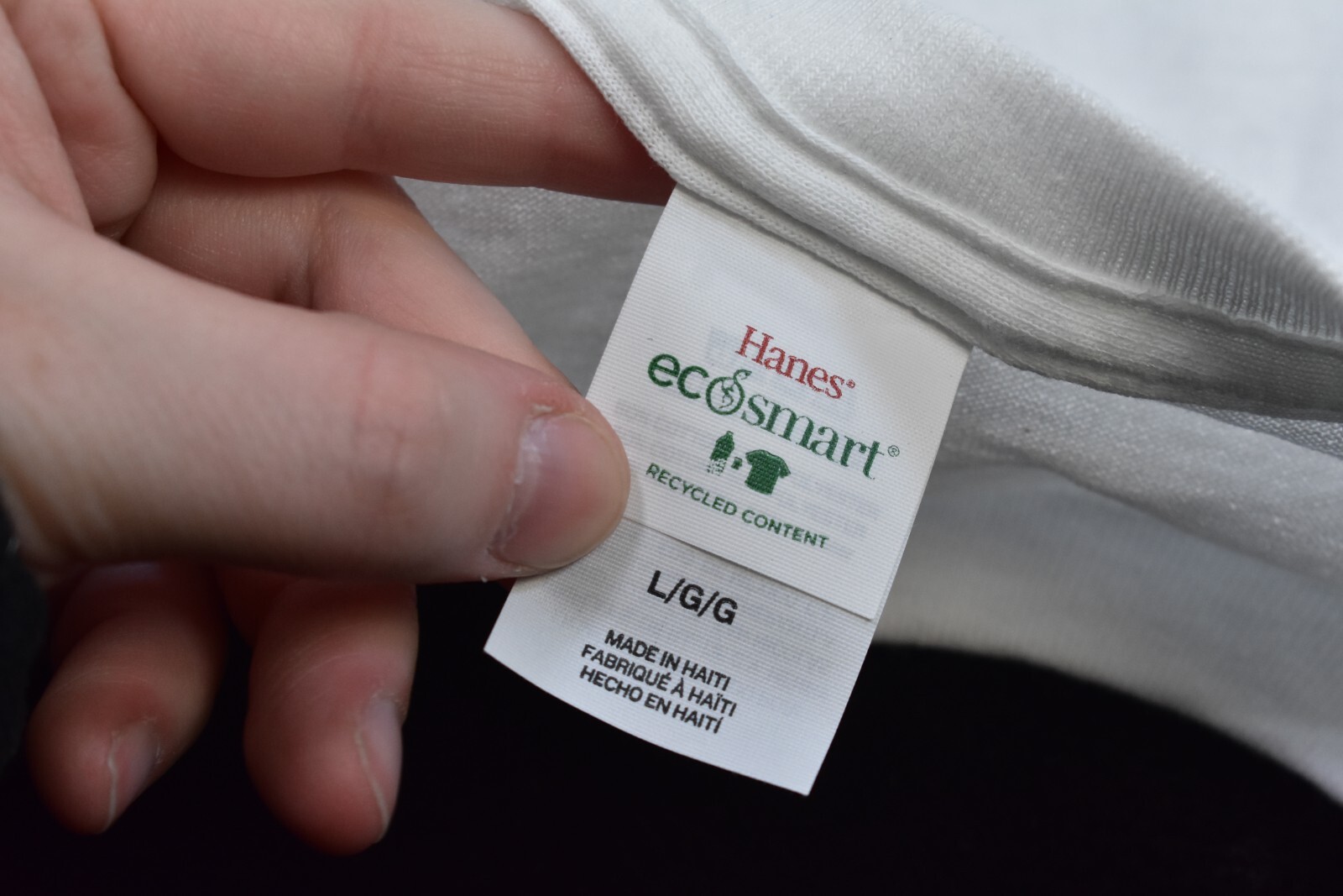 Hanes Ecosmart Adult Blank Plain White Short Sleeve T-Shirts Large Lot of 4 Pack gallery
