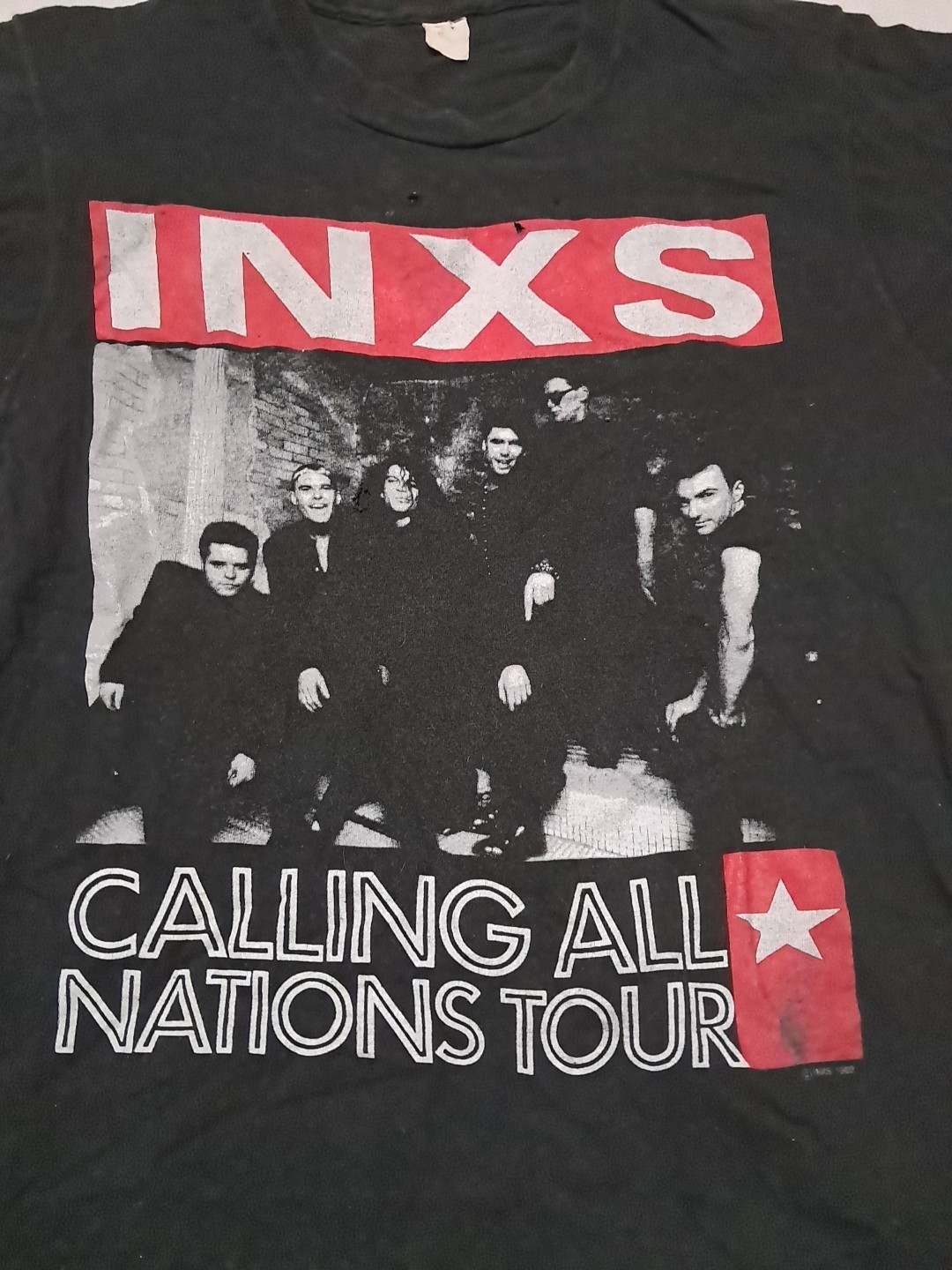 Vintage 80s INXS Calling All Nations Tour Band Shirt USA Adult M? RARE See Pics gallery