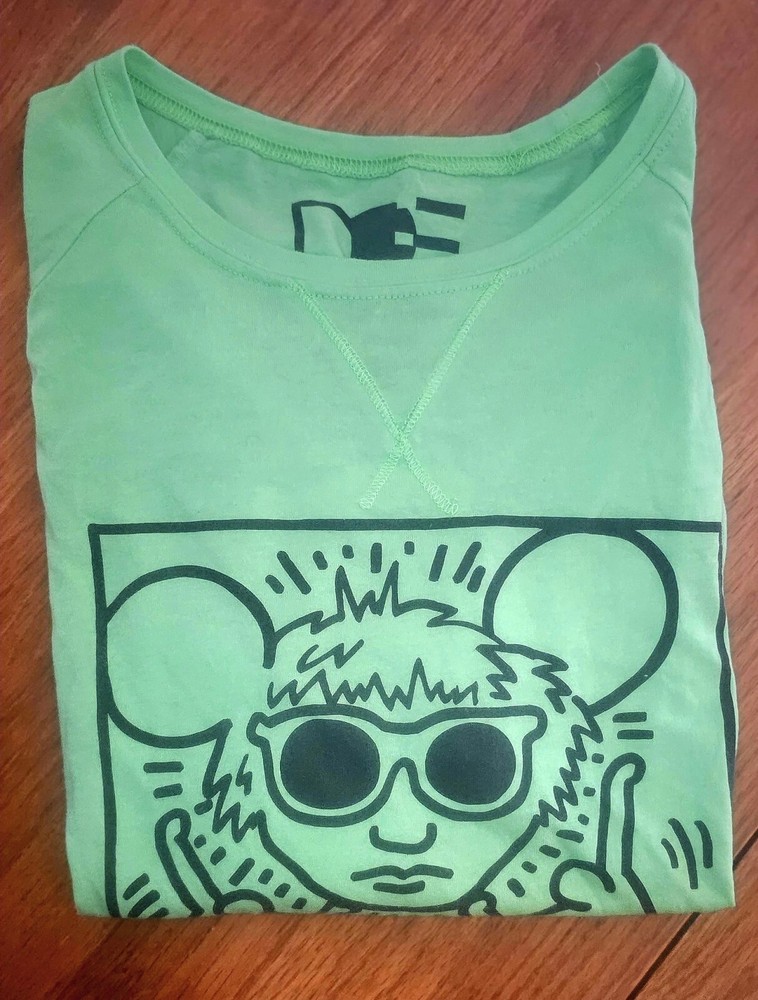 🌈 Vintage Authentic Keith Haring Andy Warhol Pop Art Andy Mouse Shirt Rare!!