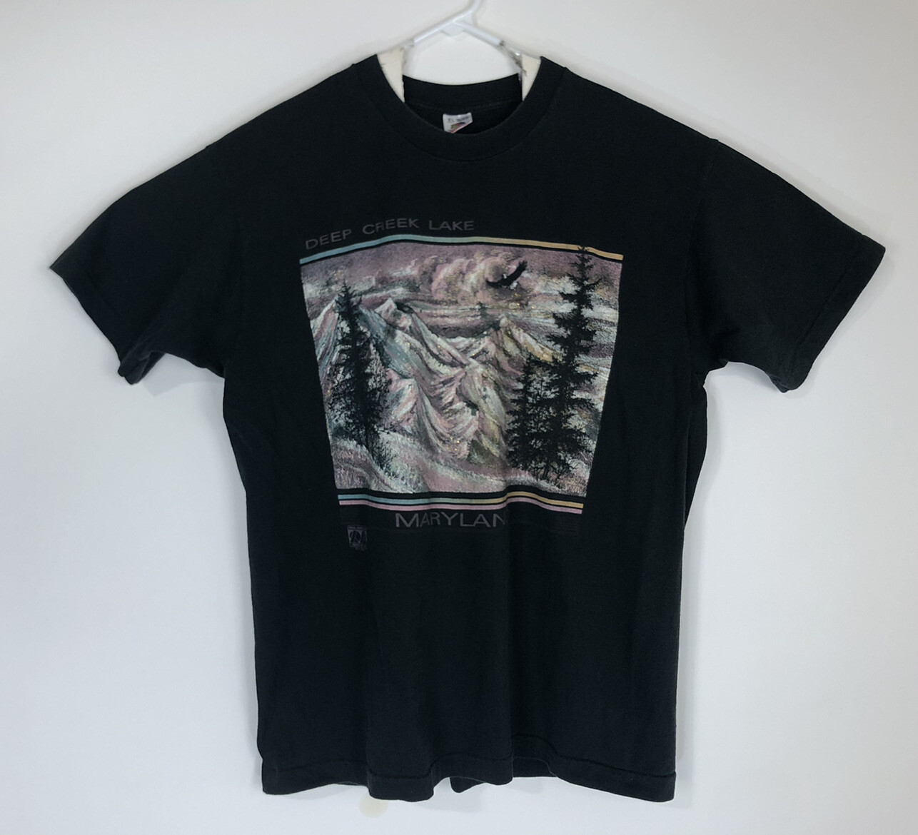 Vintage 90s Deep Creek Lake Maryland Nature T Shirt Mountains Size XL Mens gallery