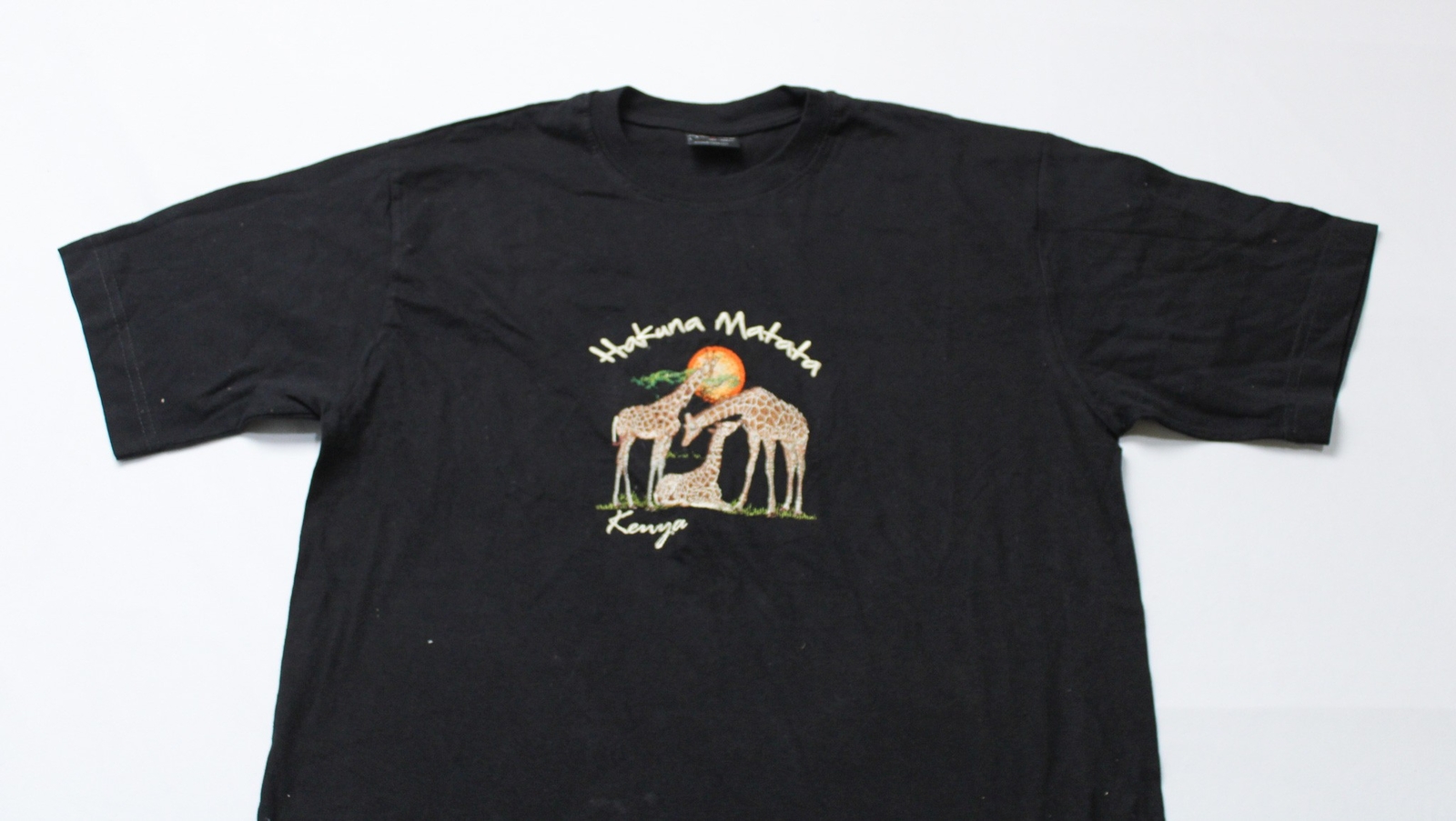 Airborn Unisex Hakuna Matata Kenya Embroidered S/S T-Shirt LB3 Black Large gallery