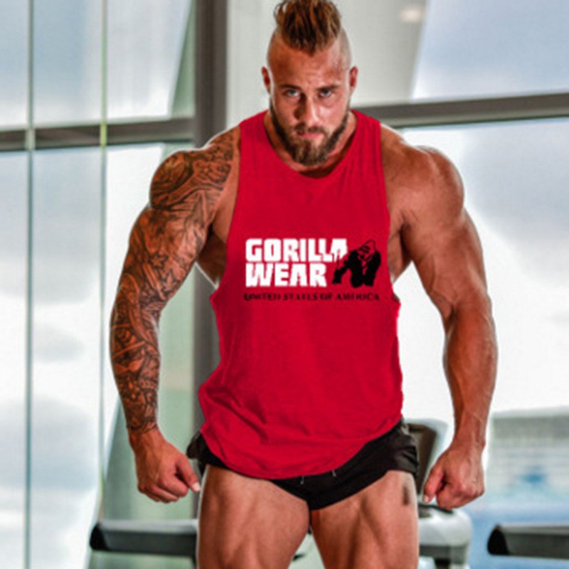 Men Tank Top Gym Workout Shirt Sleeveless Muscle Fitness Bodybuilding Tank Shirt gallery