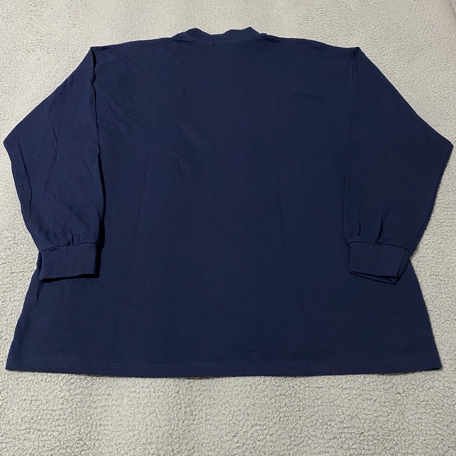 Vintage Russell Athletic Mock Neck Shirt Mens Large Navy Pro Cotton Blank NEW gallery