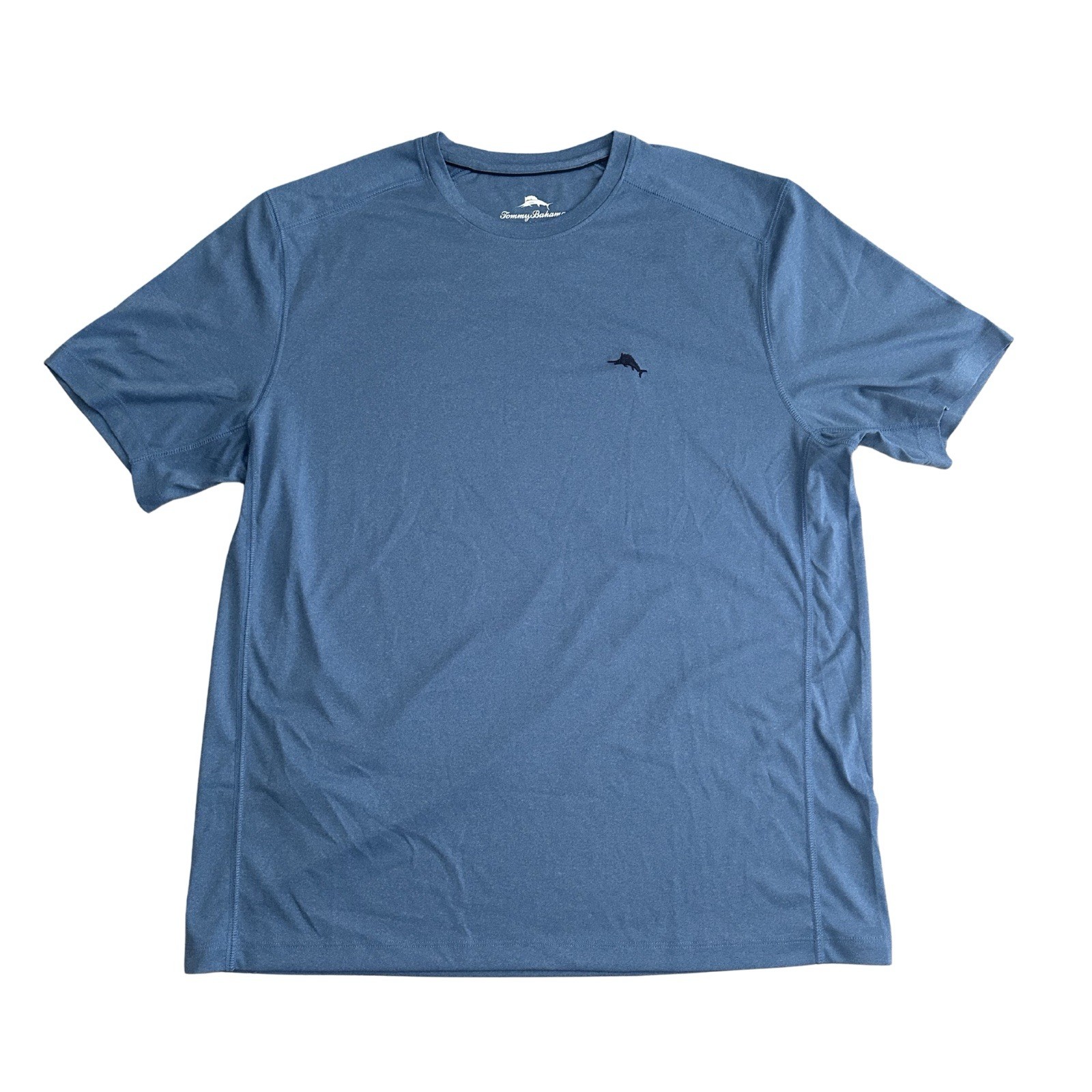 Tommy Bahama Mens Large Blue Performance Shirt Athletic Stretch Short Sleeve Tee gallery