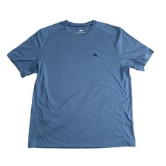 Tommy Bahama Mens Large Blue Performance Shirt Athletic Stretch Short Sleeve Tee