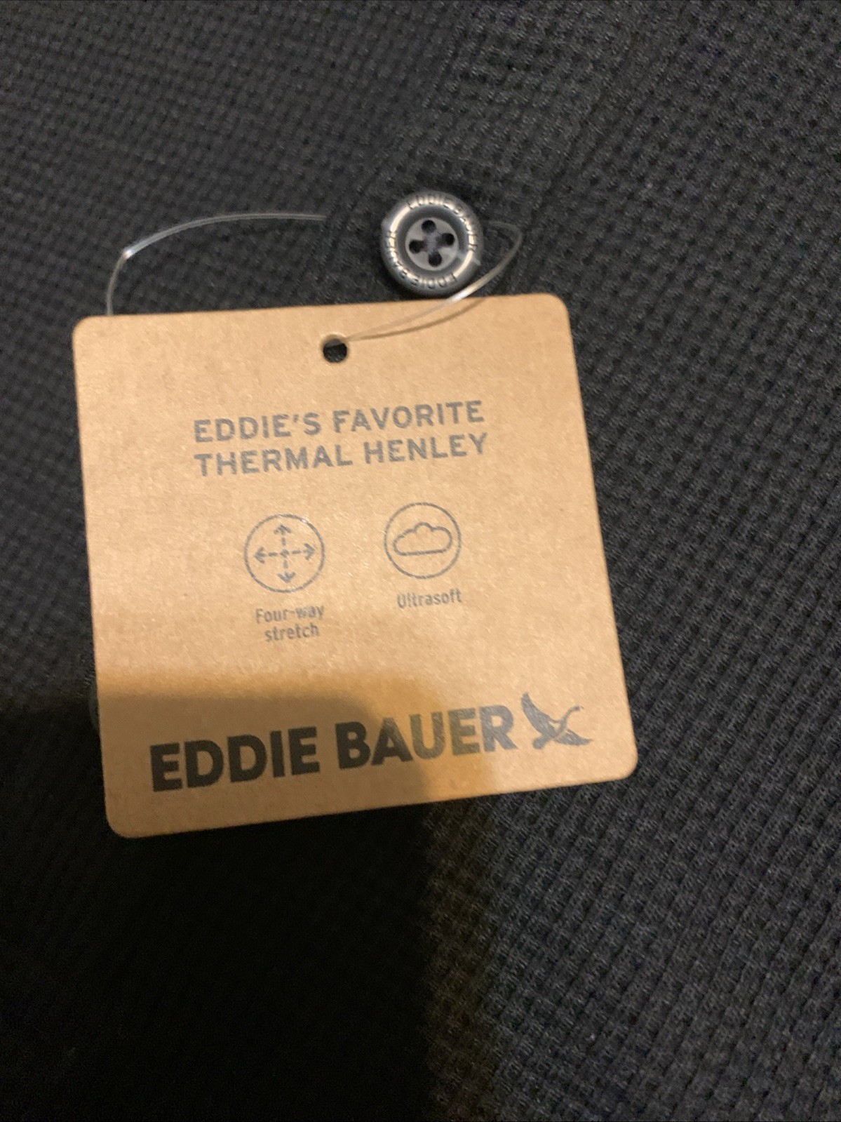 NEW Eddie Bauer Mens Shirt L Waffle Knit Thermal Henley Long Sleeve Crewneck gallery