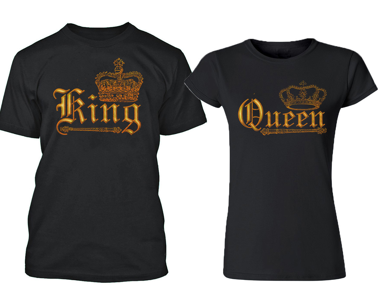 WILD King Queen GOLD Couple Shirts Matching Tees Love Matching T Shirts Couples gallery