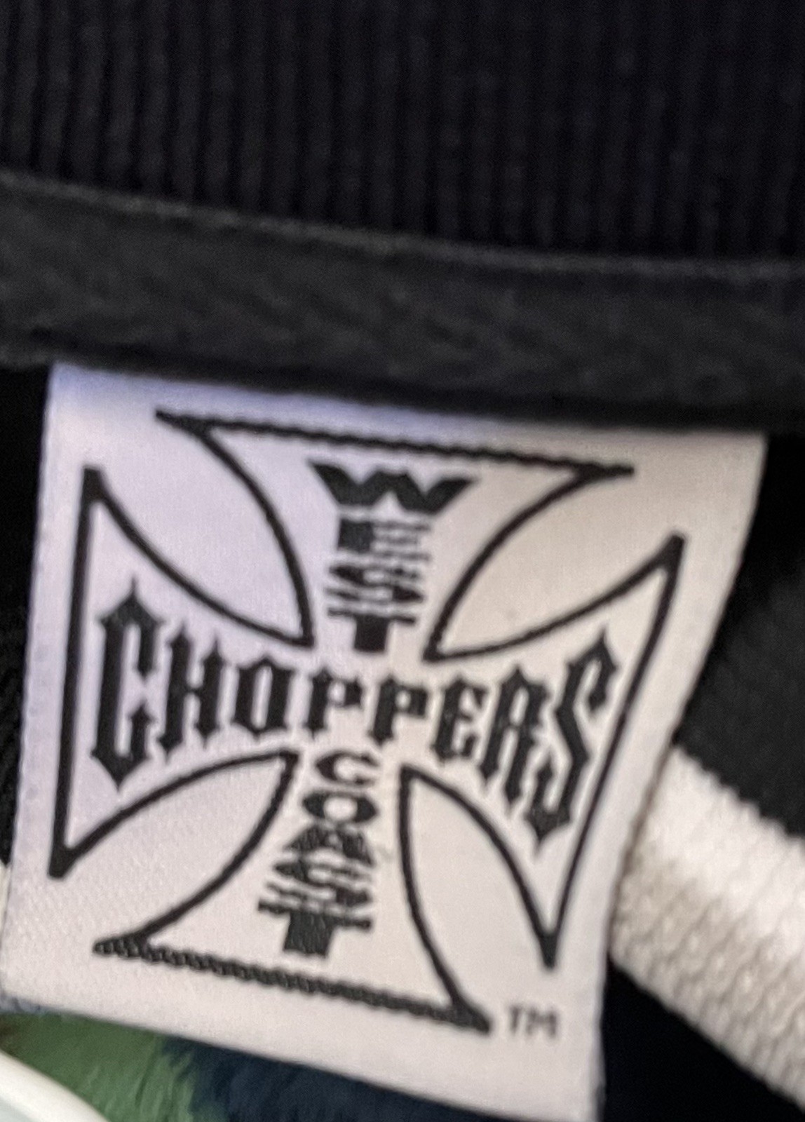 Rare West Coast Choppers Jersey Iron Cross Black White Long Beach CA XL gallery