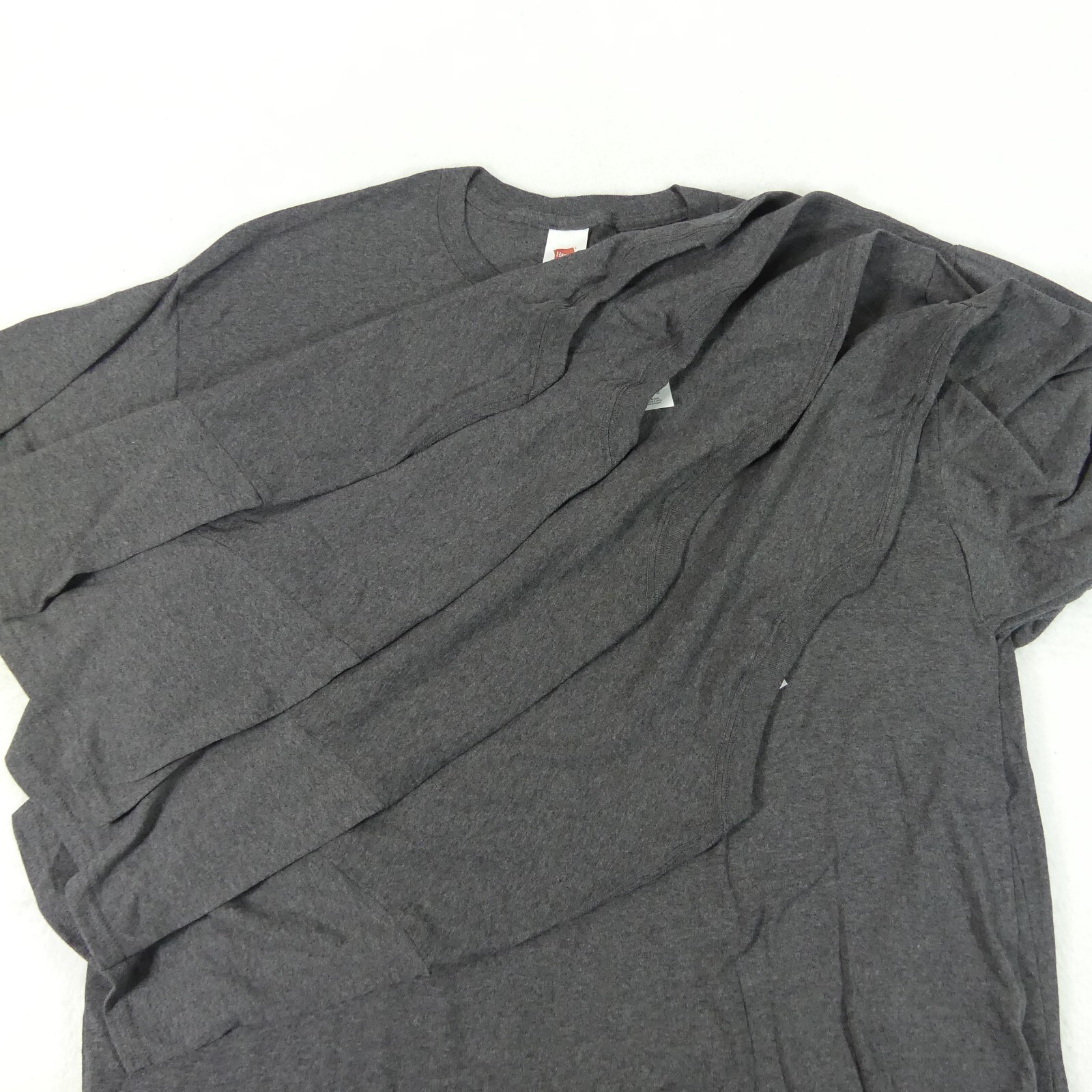 Hanes Shirts Mens Extra Large Charcoal Grey Short Sleeve Cotton Blend Set Of 5 gallery