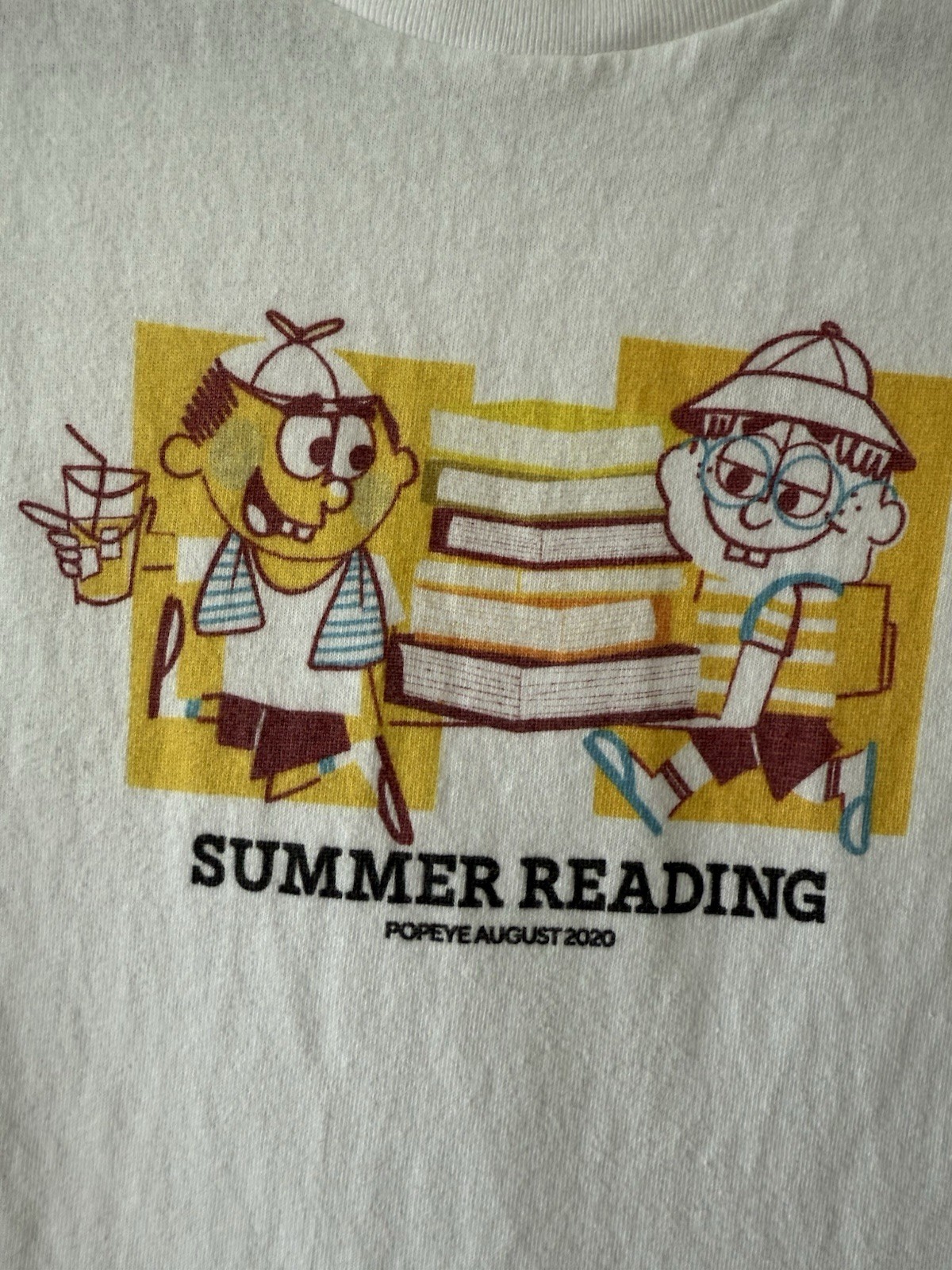VINTAGE 2000s Popeye Japanese Magazine Summer Reading Graphic T-Shirt Japan gallery