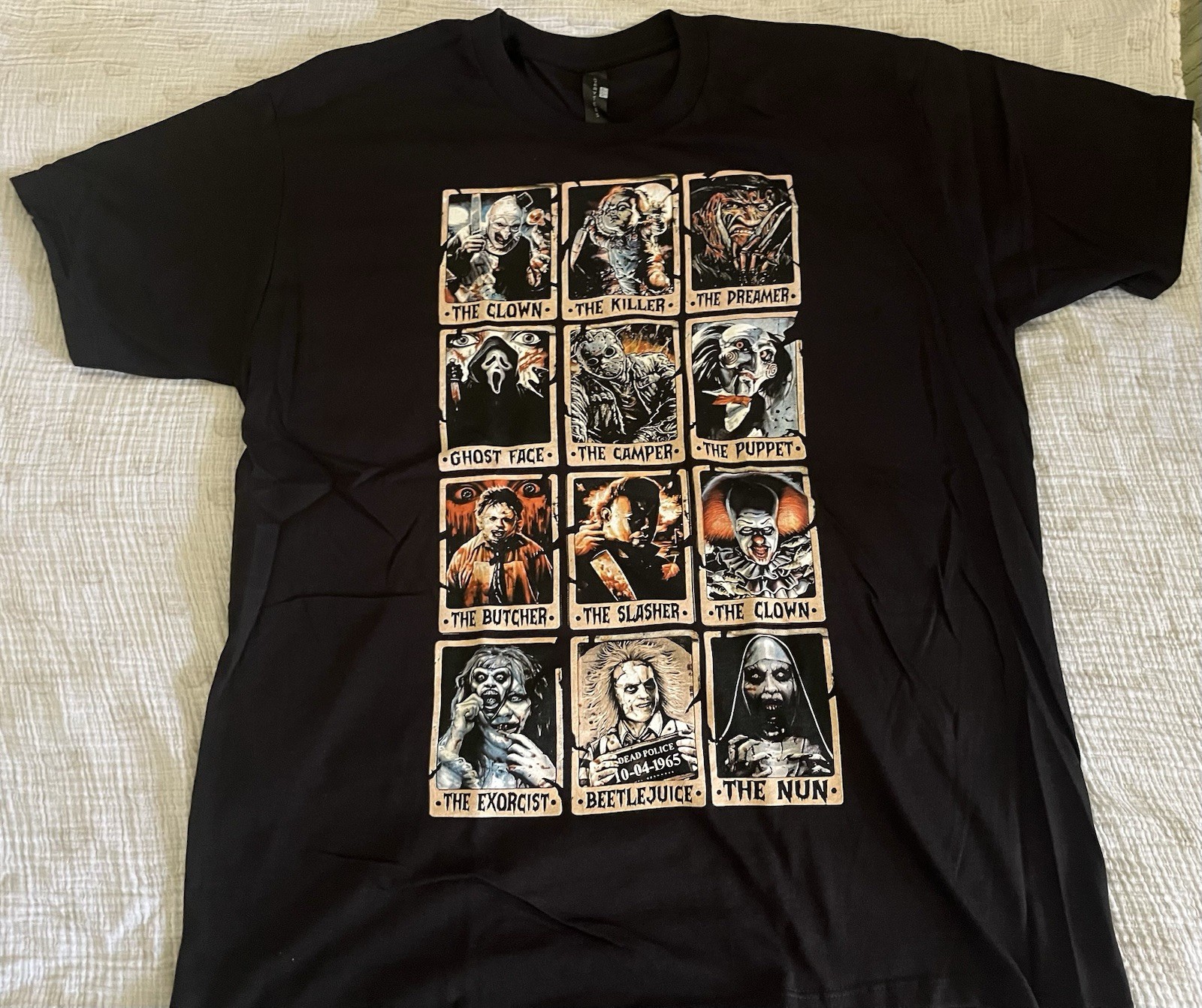 Classic Horror Legends Black T-Shirt-Individual Portraits-Size Large(BRAND NEW!)
