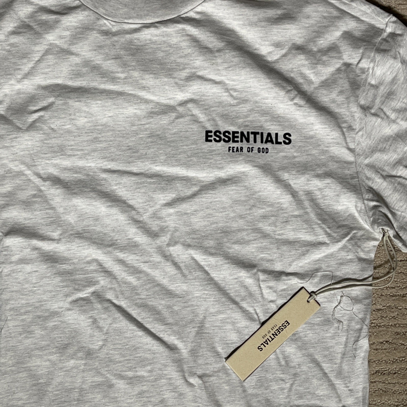 Fear Of God Essentials Light Oatmeal Tee Brand New Size M gallery